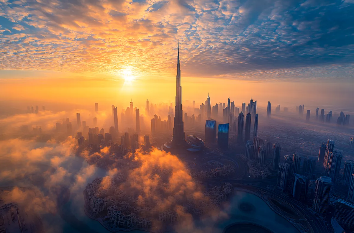 Dubai Skyline at Sunset — พักสายตาก่อนเข้า Architecture