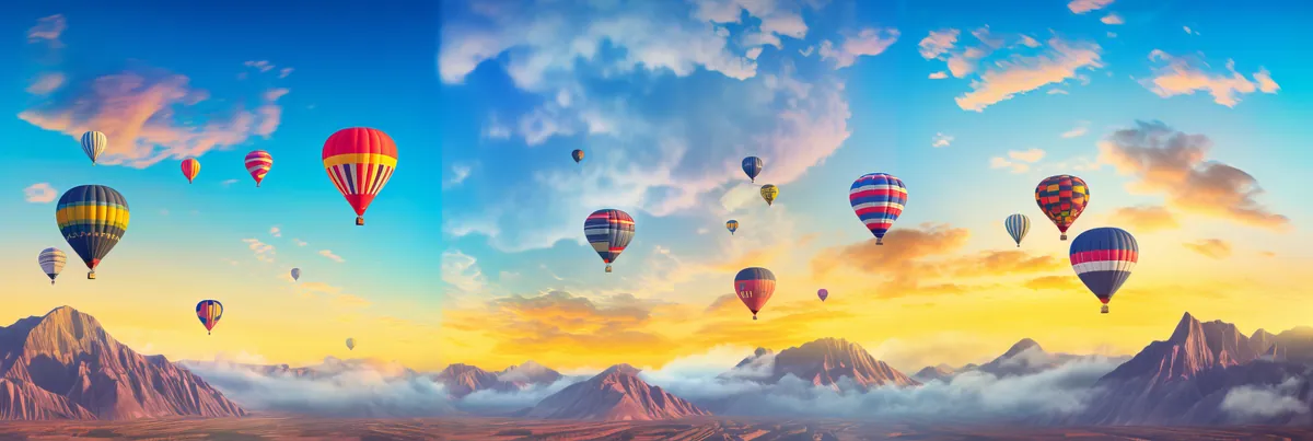 Hot Air Balloons at Sunset — พักสายตาก่อนดูแผนพัฒนา